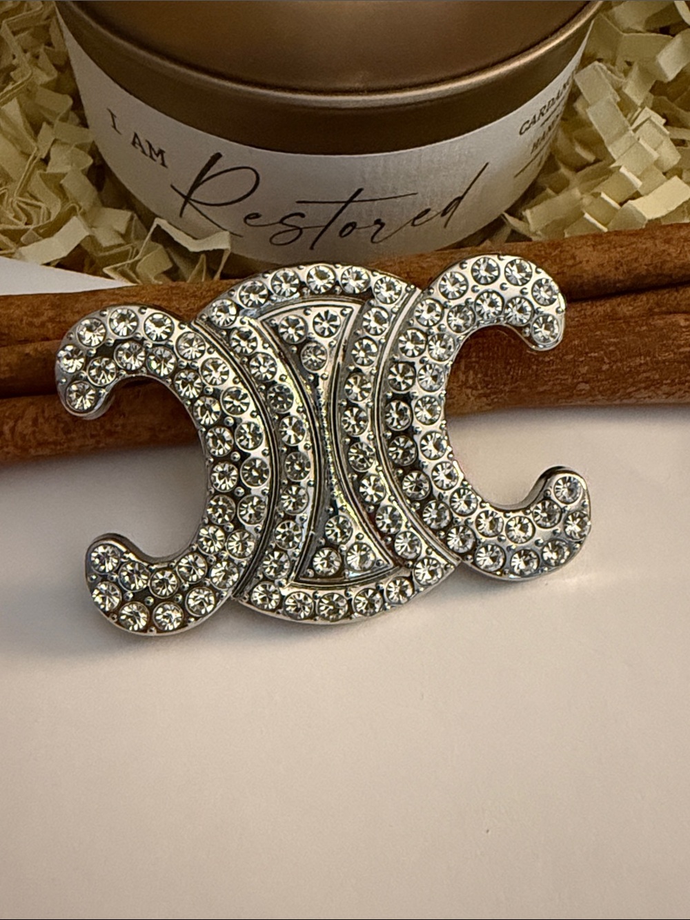 Fashion Jewelry Silver Crystal Hair Brooch